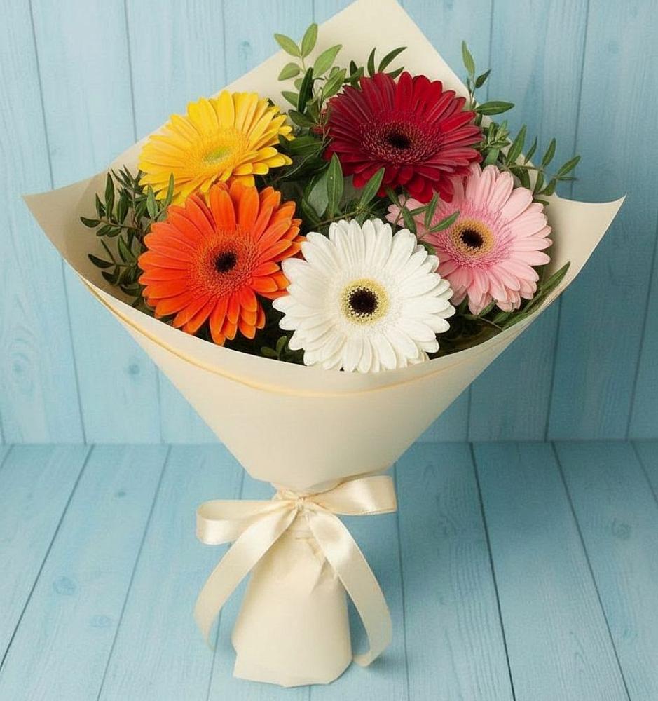 Букет цветов из: Герберы в Сельцо Ленинградская область