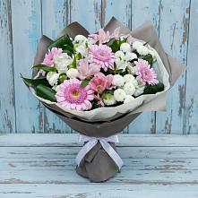 Букет цветов из:  Герберы, Альстромерии и Хризантемы #REPLACE_PRED# Сельцо Ленинградская область