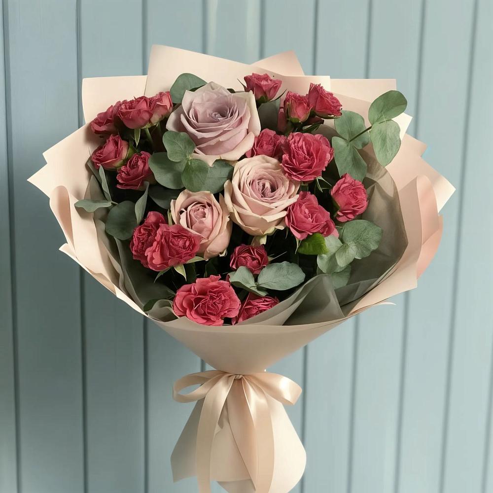 Букет цветов из: Гвоздики и Розы в Сельцо Ленинградская область