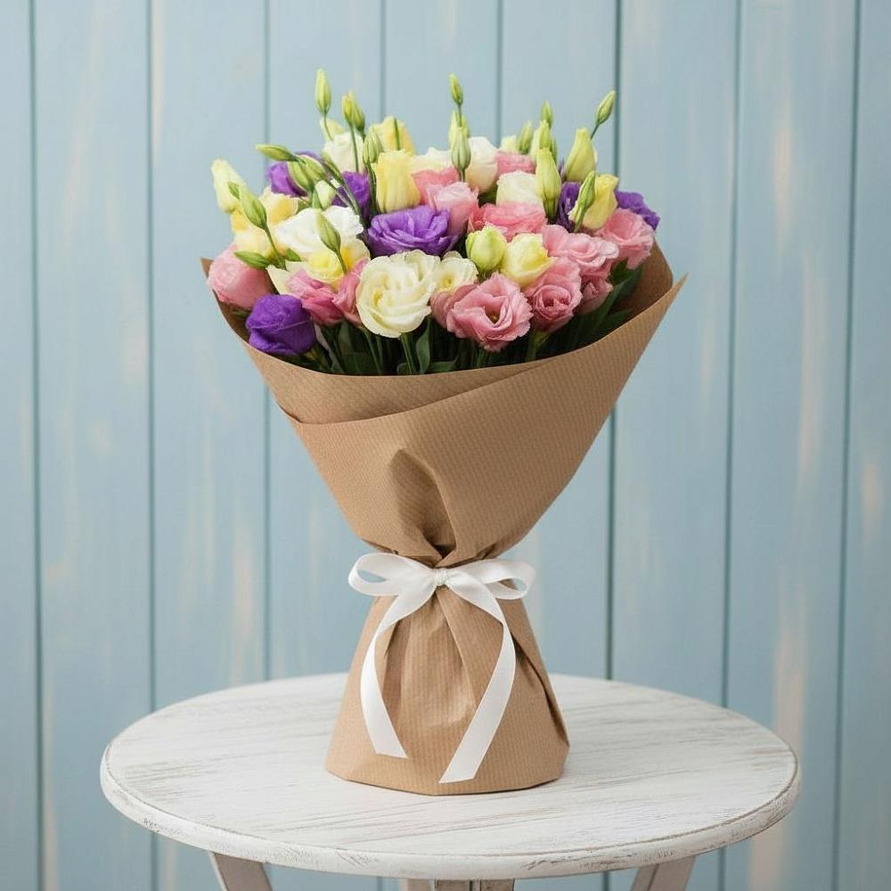 Букет цветов из: Лизиантусы в Сельцо Ленинградская область