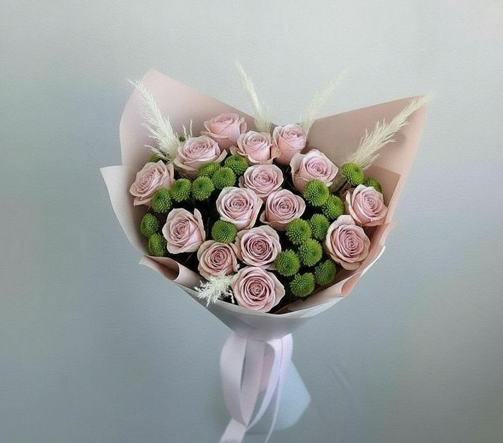 Букет цветов из: Розы и Хризантемы в Сельцо Ленинградская область