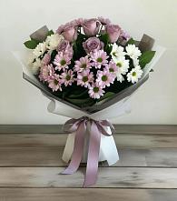 Букет цветов из:  Хризантемы и Розы в Сельцо Ленинградская область