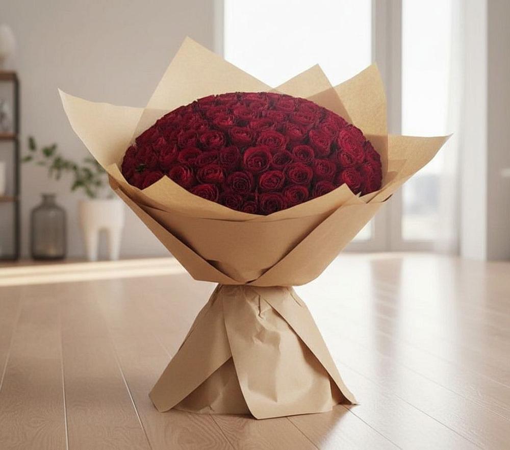 Букет 101 Красная роза в Сельцо Ленинградская область