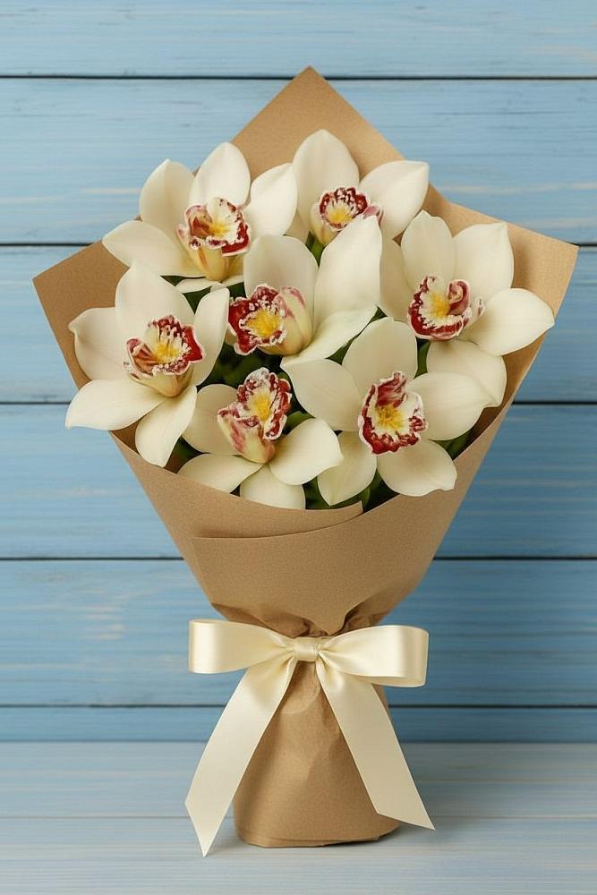 Букет цветов из: Орхидеи и Розы в Сельцо Ленинградская область