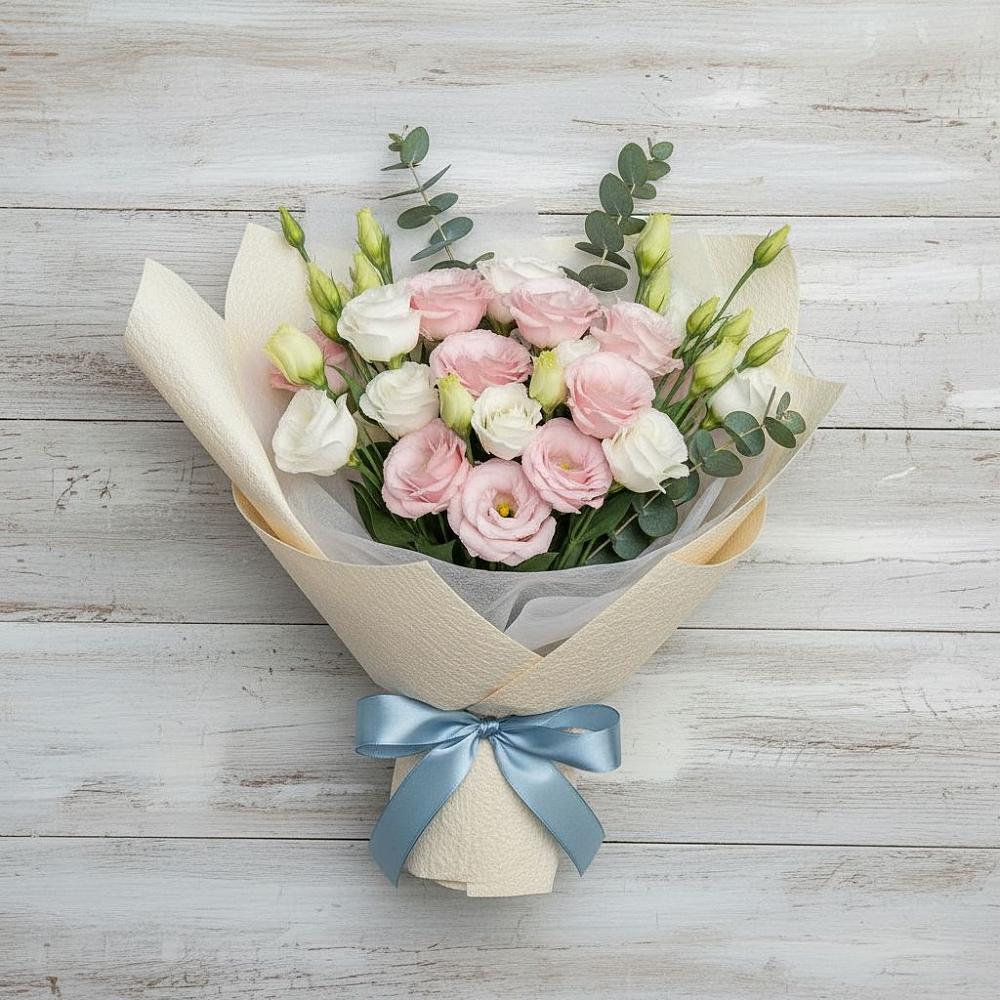 Букет цветов из: Лизиантусы в Сельцо Ленинградская область